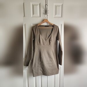 ZARA Tan Long Sleeve Dress